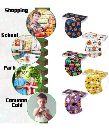 50PC Halloween Disposable Face_Masks for Adults Kids 3-Ply Colorful Breathable Face_Mask with Nose Wire Protective Facemask (50PC disposable for Kids J) - Buy Online on GoSupps.com