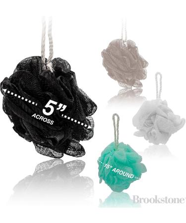 Brookstone BK1699 4 Pack Soft Shower Loofah Sponge for Men and Women - Multi-Colored Gentle Body Scrubber - Buy Online on GoSupps.com
