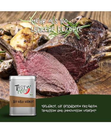 Jeske Sports Supplies Tasty Pott Organic wild herbs spice mix wild herbs herbs aromatic goulash wild meat wild spice mix spices spice jar 100 g - Buy Online on GoSupps.com