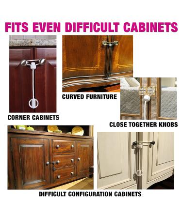 Kiscords Baby Safety Cabinet Locks - Childproof Latches for Cabinets - No Drill, No Screw, No Adhesive - White (5 Pack) - Buy Online on GoSupps.com