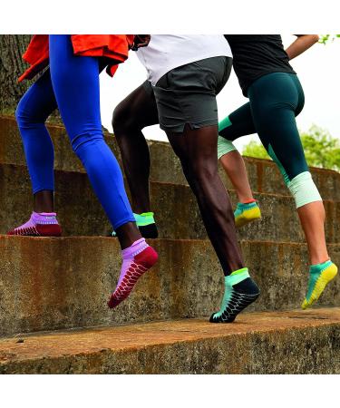 Hidden Comfort No-show Running Socks (4 Pairs) - Men and Women, White, Black, Charcoal, Gray, Medium - Buy Online on GoSupps.com