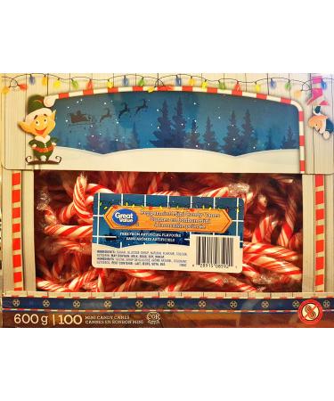 100 Peppermint Mini Candy Canes 600g great value
