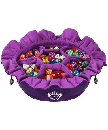 CardKingPro Immense Dice Bags with Pockets - Purple - Capacity 150+ Dice - Great for Dice Hoarders Patented Design