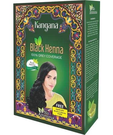 Kangana Black Henna Powder - 100% Grey Coverage | Natural Hair Dye | Pack of 3 - Buy Online on GoSupps.com