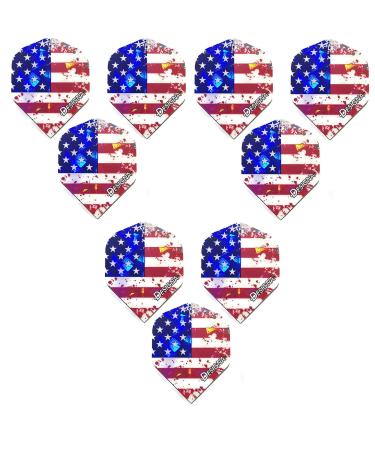 Art Attack Designa USA American Flag Stars & Stripes Patriot, Holographic Strong Standard Dart Flights (3 Sets)