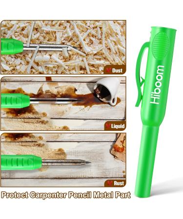 Hiboom 2 Pack Carpenter Pencils with Refills & Sharpener - Ideal Scribe Tool for Construction, Woodworking & Architects - Green - Buy Online on GoSupps.com