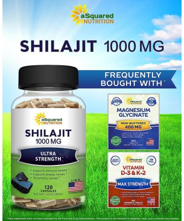 Shilajit 1000mg Capsules - Pure Extract Supplement with Humic & Fulvic Acid - 120 Count - Natural Trace Minerals - Resin & Drops Alternative - Buy Online on GoSupps.com