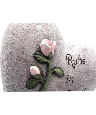 Anosta Heart on Base - Elegant Grave Decoration & Ornament (Grey & Pink Rose) | International Shipping Available - Buy Online on GoSupps.com