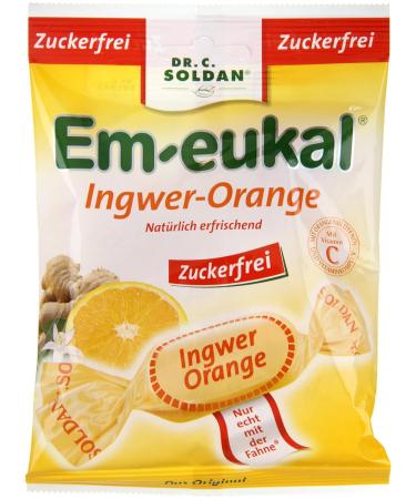 EM-Eggwer Ginger Orange Coughing Candy - 75g Pack of 2 | Aromatic Ginger & Fresh Orange with Vitamin C - Buy Online on GoSupps.com