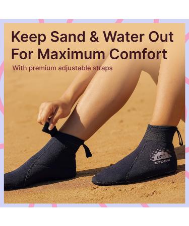 BPS 'Storm' 3mm Neoprene Socks - Anti-Slip Wetsuit Swim Dive Boots - Black/Lilac Grey - X-Small - Buy Online on GoSupps.com