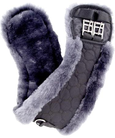 Merauno Lamb Wool Moon Belt Saddle - Anatomically Concave Short Dressage Belt in Nature Black Brown Anthracite (75cm) - Premium Merino Wool for Enhanced Slip Resistance - Buy Online on GoSupps.com