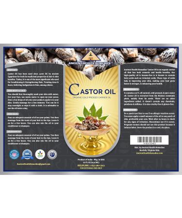 ANCIENT HEALTH REMEDIES Organic Unrefined Cold Pressed PURE CASTOR CARRIER OIL Bulk Wholesale Beauty Hair Growth Moisturizing DIY Oil For Body Butter Skin Products Skin Softening (INDIA) (32OZ) 32 Fl Oz (Pack of 1) - Buy Online on GoSupps.com