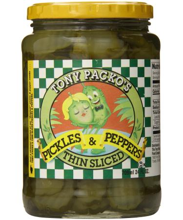 Tony Packo Thin Sliced Pickles and Peppers 24 Ounce 24.0 Ounce