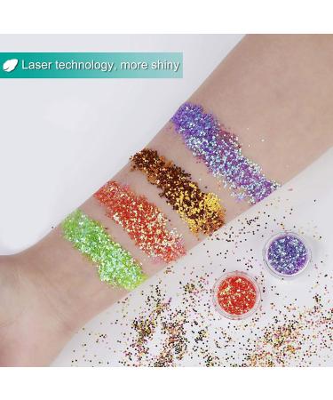 24 Colors Nail Glitter for Face Eyes Lips & Hair - Perfect for Festivals Halloween & Parties - International Shipping Available - Buy Online on GoSupps.com