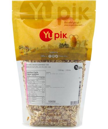 Yupik Diced California Almonds 1Kg with Skins Unblanched Gluten-Free Kosher Raw Good Source of Protein Fiber Iron & Calcium Low in Carb 1 kg - Buy Online on GoSupps.com