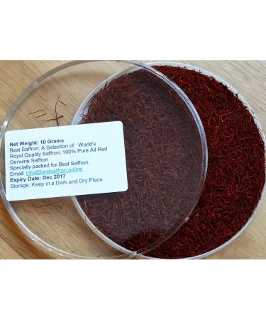 10g Best Saffron: 100% Pure All Red Genuine Saffron - Finest Royal Selection (1 Pack) - Buy Online on GoSupps.com
