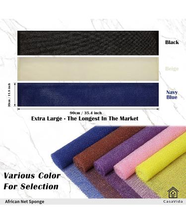 African Net Sponge Exfoliating Washcloth - 3 Pack by CasaVida - Navy Blue/Beige/Black - Buy Online on GoSupps.com