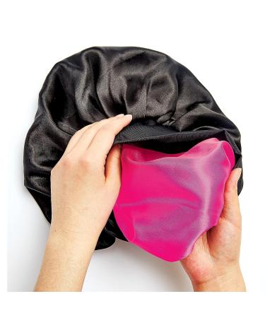 Red by Kiss Reversible Silky Satin Hair Bonnet - Super Jumbo Black - Buy Online on GoSupps.com