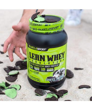 MuscleSport Lean Whey Revolutionâ¢  Whey Protein Isolate with Hydrolyzed Whey - Low Calorie  Low Carb  Low Fat  Incredible Flavors - 25g Protein per Scoop (2lb  Cookies N Cream) 2 Pound (Pack of 1) Cookies N Cream - Buy Online on GoSupps.com