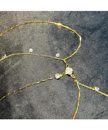 Ypkia Head Chain Gold Crystal Headband Pendant Bridal Headpiece Tassels Layered Hairpiece Festival Hair Accessories for Women and Girls (Gold) - Buy Online on GoSupps.com