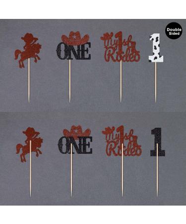 Gexolenu 24 Pcs My First Redeo Cupcake Toppers 4 Shapes Glitter Brown Cowboy Hat One Boots Cupcake Picks For Western Theme Baby Shower First Birthday Cake Decorations Rodeo Party Supplies Style E - Buy Online on GoSupps.com