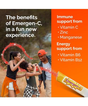 Emergen-C Kidz Crystals On-The-Go Immune Support Supplement - Sparkly Strawberry Flavored 56 Stick Packs - Buy Online on GoSupps.com
