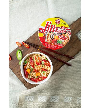 OTTOGI JIN RAMEN KOREAN STYLE INSTANT NOODLE  RICH SPICY FLAVOR  Instant Cup Ramen  Best tasting soup ramen  traditional gourmet taste & easy to cook (65g) - 6 PACK - Buy Online on GoSupps.com
