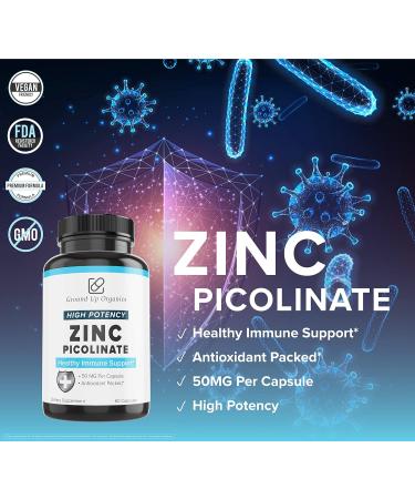 Ground Up Organics Zinc Supplements - High Potency for Healthy Immune System - Gluten Free - Buy Online on GoSupps.com