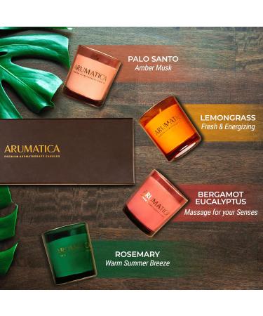 ARUMATICA Premium Aromatherapy Candles | Scented Candle Gift Set for Women | Stress Relief & Relaxation | 4 Pack - Ideal Self Care Gifts for Bath | International Shipping Available - Buy Online on GoSupps.com