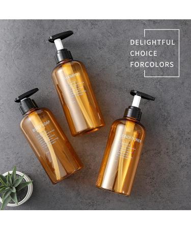 3pc 16.9oz Shampoo & Conditioner Dispenser Bottles - Refillable Pump Containers Set for Shower Body Wash - Reusable Blue Ocean Design - Buy Online on GoSupps.com