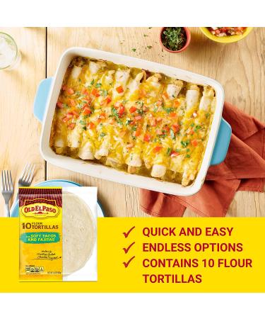 Old El Paso Flour Tortillas 10 ct, 8.2 oz - Perfect for Soft Tacos and Fajitas (Pack of 12) - Buy Online on GoSupps.com