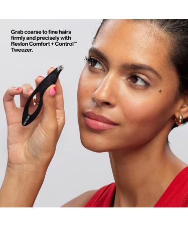 Revlon Comfort and Control Tweezer - Easy-to-Use Eyebrow Tool | Wide Grip | 1 count - Buy Online on GoSupps.com