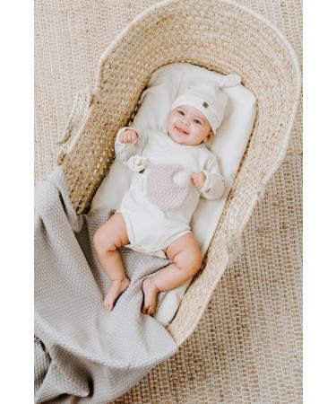 BO BABYS ONLY Moon-Shaped Pacifier Cloth - Sky Cotton & Teddy Fabric - 20x20 cm for Girls - Old Pink - Buy Online on GoSupps.com