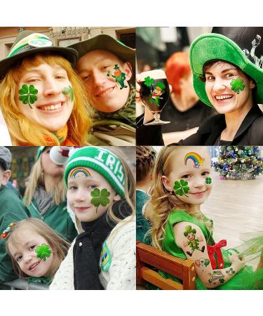 JOEHAPY 229+ PCS St. Patrick's Day Tattoo Stickers - 28 Sheets Green Shamrock Temporary Tattoos for Kids, Men, Women - Irish Party Favor Supply - Buy Online on GoSupps.com