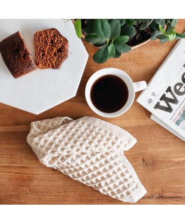 Set of 4 100% Cotton Waffle Washcloths 13x13 inches in Beige - Buy Online on GoSupps.com