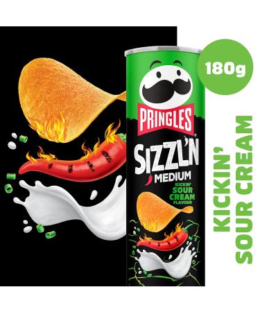 Pringles Sizzl'n Kickin' Sour Cream Flavour - Irresistible Snack (180g) | Shop Now for International Shipping! - Buy Online on GoSupps.com