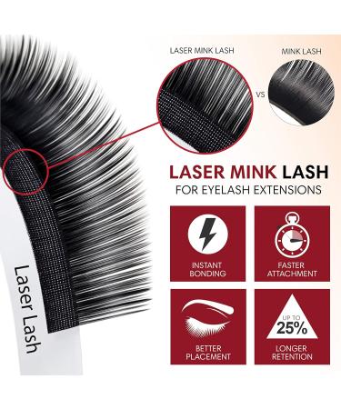 BL Lashes Eyelash Extensions - Laser Mink Classic Synthetic Lashes 0.15 Thickness D Curl 11mm | Long-Lasting Natural Semi-Permanent Eyelash Extension Supplies - Buy Online on GoSupps.com