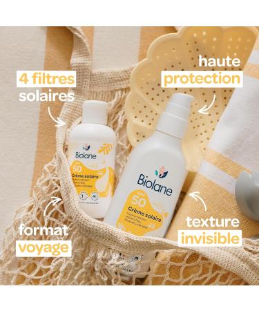 BIOLANE - Baby Sun Cream SPF 50-200ML - High Protection Against UVA and UVB - Sensitive Skin - Water Resistant - Baby Safety Sun Filter - Made in France - Buy Online on GoSupps.com