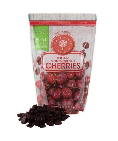 Cherry Bay Orchards Dried Unsweetened Montmorency Tart Cherries - 8oz Bag - All Natural & Kosher Certified - Gluten & GMO Free - Buy Online on GoSupps.com