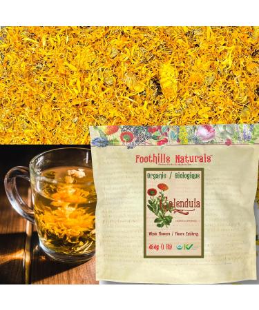 Foothills Naturals Calendula Flowers Whole Organic - 454g / 1 Pound - Buy Online on GoSupps.com