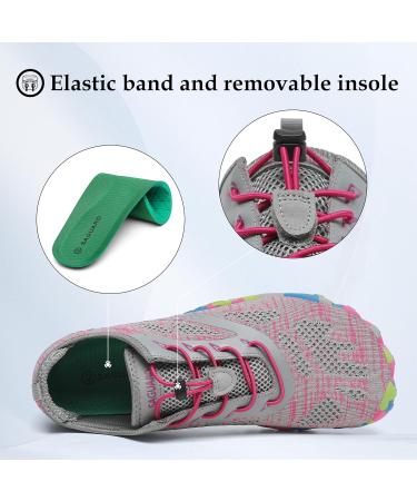 SAGUARO Unisex Barefoot Shoes - Quick-Drying Trail Running & Beach Shoes for Outdoor Sports - Minimalist 38 EU Pink - Buy Online on GoSupps.com