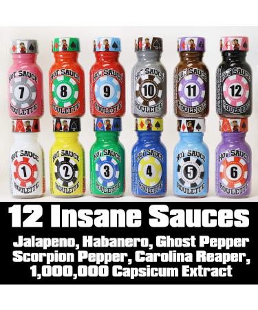 Ass Kickin' Pure Bred Idiot Hot Sauce Roulette Game - 12-Pack Gourmet Gag Gift Set | Perfect Spicy Challenge for Men - Buy Online on GoSupps.com