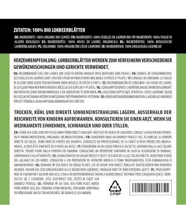 Dried organic bay leaves (100g) organic cut bay leaves bay leaves from controlled organic farming laboratory tested 100% - Buy Online on GoSupps.com