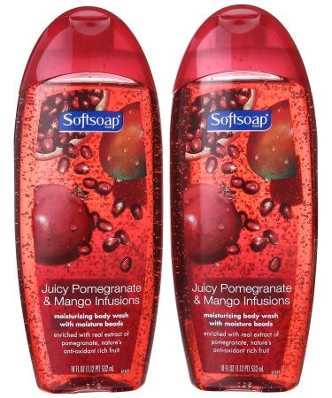 Softsoap Body Wash Pomegranate & Mango - 18 oz - 2 Pack | Buy Internationally - Moisturizing Cleanser - Buy Online on GoSupps.com