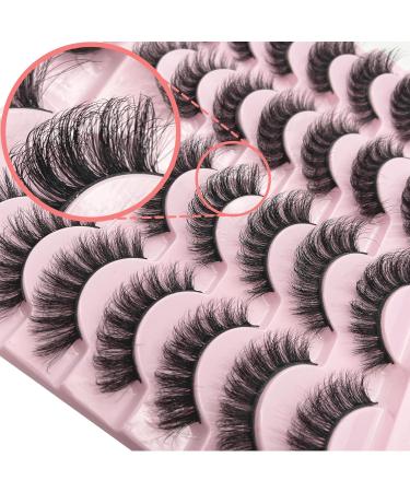 Russian Strip Lashes Yasnai DD Curl | Fluffy Cat Eye Faux Mink Lashes 14 Pairs Pack - Natural False Eyelashes | W01 - Buy Online on GoSupps.com