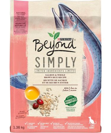 Beyond Grain Free Natural Dry Cat Food Ocean Whitefish & Egg + Beyond Simply Natural Dry Cat Food Salmon & Whole Brown Rice (1.36 kg Bags) - Buy Online on GoSupps.com