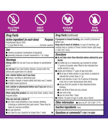 Leader ClearLax Laxative Powder for Gentle Constipation Relief Grit-Free Polyethylene Glycol Osmotic Laxative Stimulant-Free Softens Stool 30-Day Supply 17.9 Ounce 30 Doses (Pack of 3) 3 17.9 Ounce - Buy Online on GoSupps.com