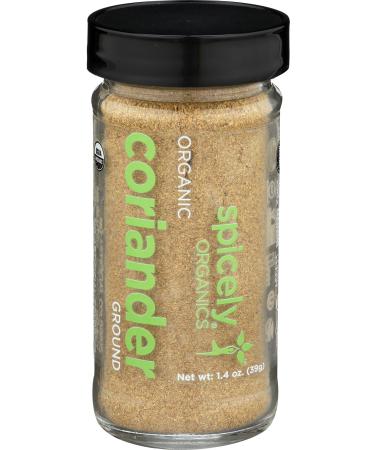 Spicely Organic Coriander Powder 1.40 Ounce Jar Certified Gluten Free 1.8 Ounce