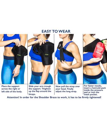 BODY HELP Shoulder Brace Support with Hot Cold Packs for Pain Relief - Left/Right Fit - Unisex Sizing - Buy Online on GoSupps.com
