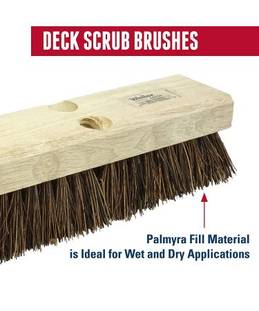 Weiler 44026 Heavy Duty Deck Scrub Brush - Natural Palmyra Bristles - Ideal for Wooden Decks, Concrete Patios, Rough Surfaces - 10 Size - Buy Online on GoSupps.com
